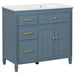 Bathroom Vanity With Sink, 1 Tip Out Drawer, 3 Side Drawers, Adjustable Shelf Noble House