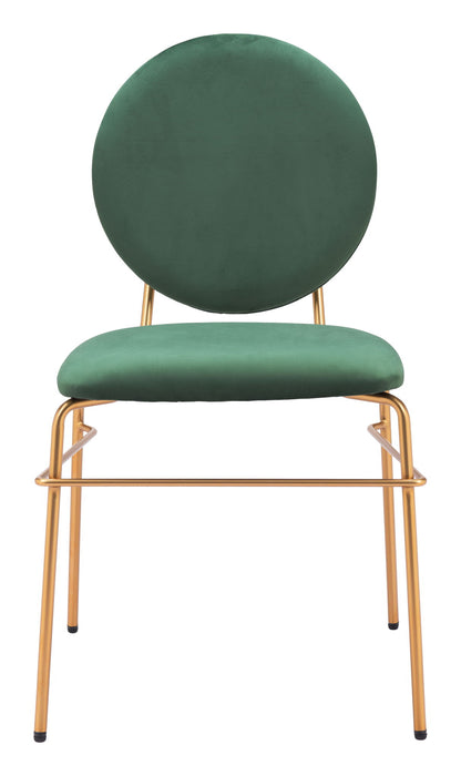 Odessa - Dining Chair (Set of 2) - Green / Gold Zuo Modern