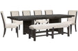 Plum Creek - 8 Piece Extendable Trestle Dining Table Set Magnussen Furniture