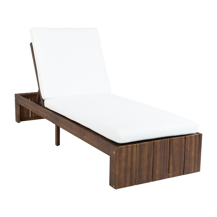 Adjustable Outdoor Chaise Lounge Patio Recliner With Removable Cushion Hearth and Haven