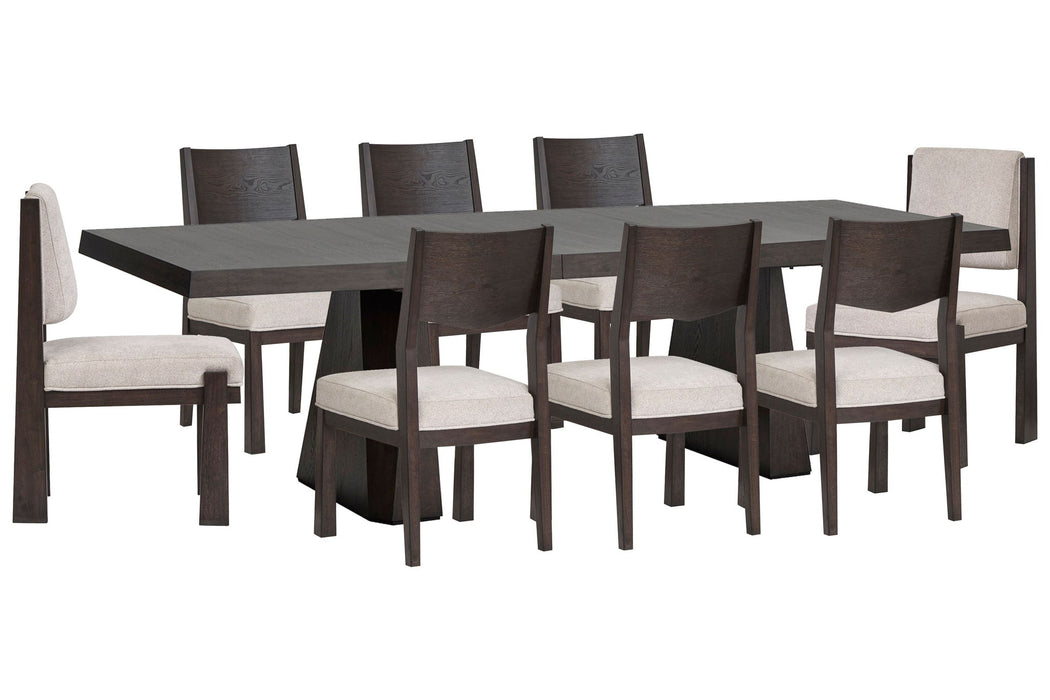 Tauren - 9 Piece Extendable Double Pedestal Dining Table Set Magnussen Furniture