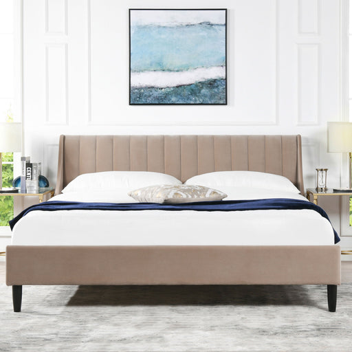 Aspen - King Vertical Tufted Headboard Platform Bed Set - Mink Jennifer Taylor Home