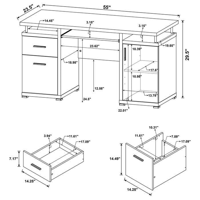 Swan - 2 Drawer Computer Desk - Mango Color Furniture Max
