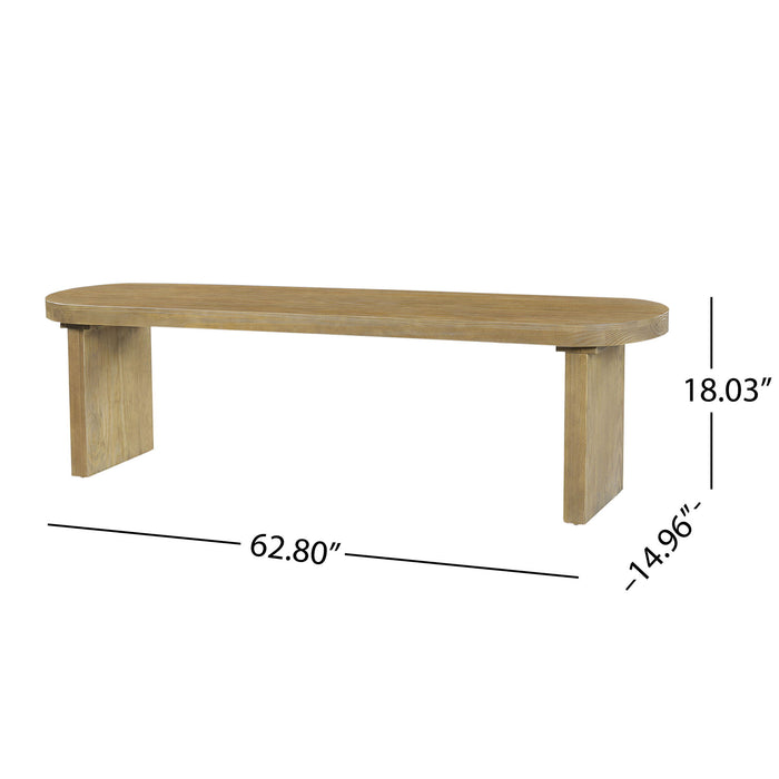 Indoor Dining Bench, 350 Lbs Weight Capacity, Fits 3 People - Pine Noble House
