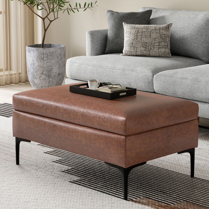 Rebecca - Multifunctional Coffee Table Storage Ottoman With Lift Up Lid Simpli-Home