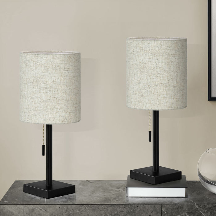 Lighting, Table Lamp, USB Port Included, Nickel, Contemporary (Set of 2) 8th Street