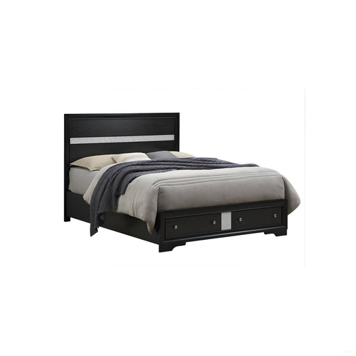 Madrid - Queen Bed With Storage Drawers And Nickel Handles - Black Glory Furniture