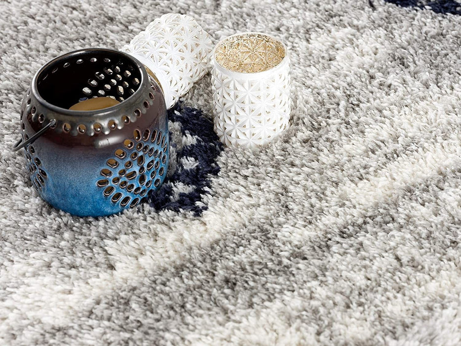 7' x 9' Boho Chic Area Rug - Gray And Navy