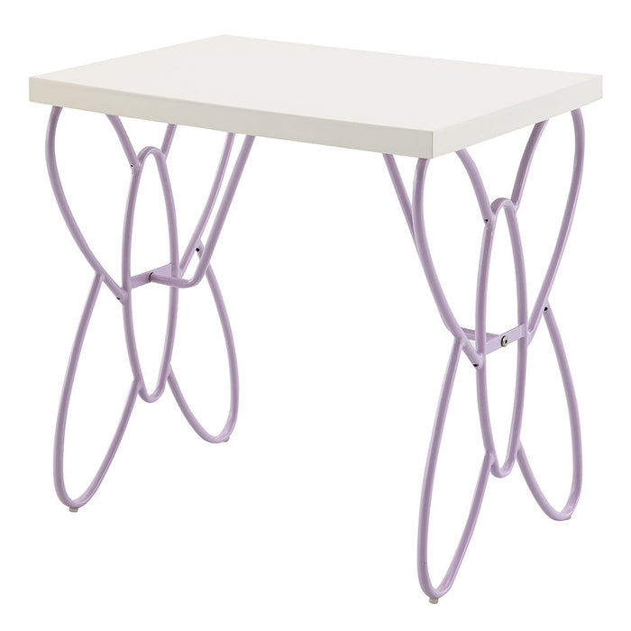Priya II - Nightstand - White & Light Synthetic Leather Rple ACME