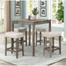 Transitional Counter Dining Set With 4 Tufted Stools Home Essentials
