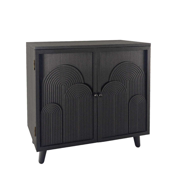 2 Door Accent Cabinet Storage Cabinet With Adjustable Shelf - Black Home Essentials