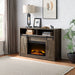 Tobias - Fireplace With Shelf Storage - Oak Acme