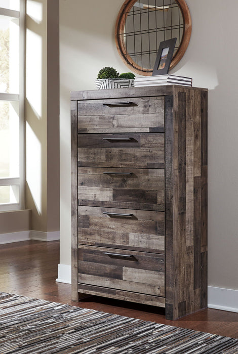 Derekson - Five Drawer Chest - Multi Gray Benchcraft®