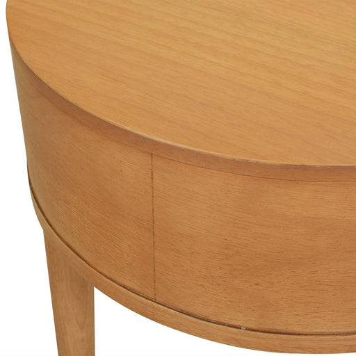 Cabana - Round Cane Storage Side Table - Natural Brown Oak Jennifer Taylor Home