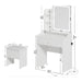Smart LED Mirror Vanity Set With Storage For Bedrooms - Cream White Home Essentials