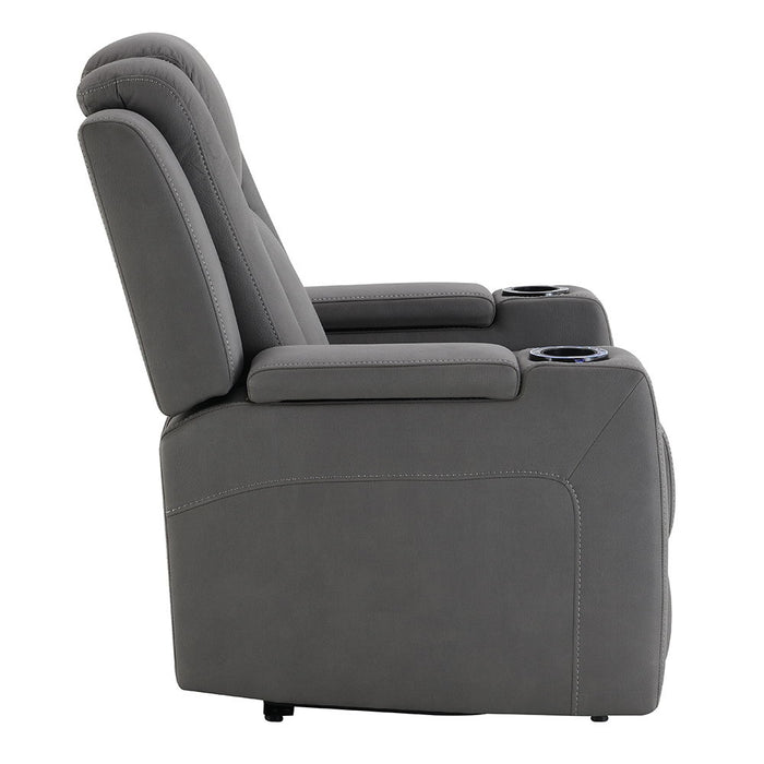 Leuco - Power Motion Recliner With Cup Holder, Control, LED & Power Headrest - Gray ACME