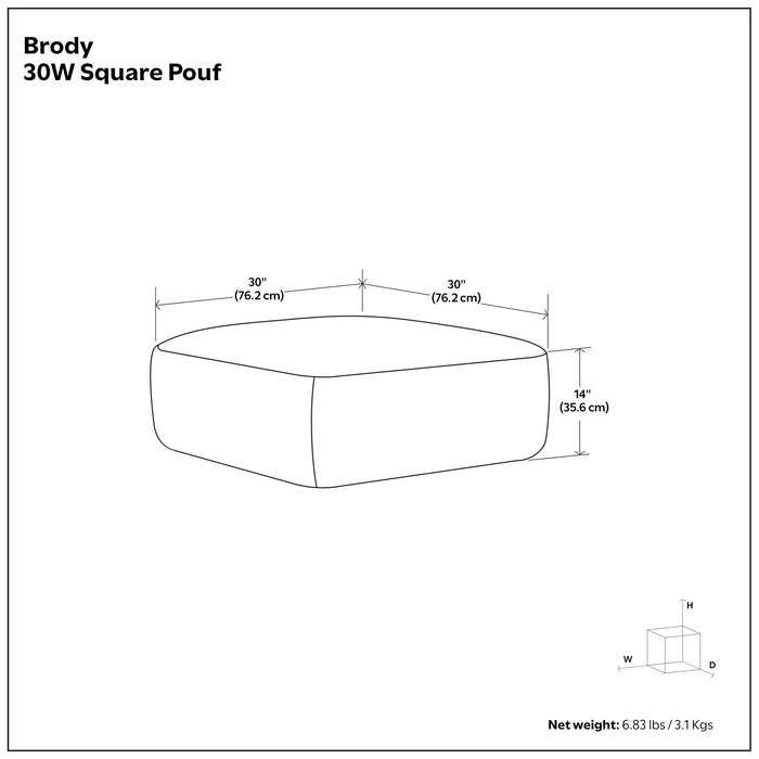 Brody - Large Square, Coffee Table Pouf Simpli-Home