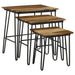 3 Piece Nesting Table With Hairpin Legs - Brown Furniture Max
