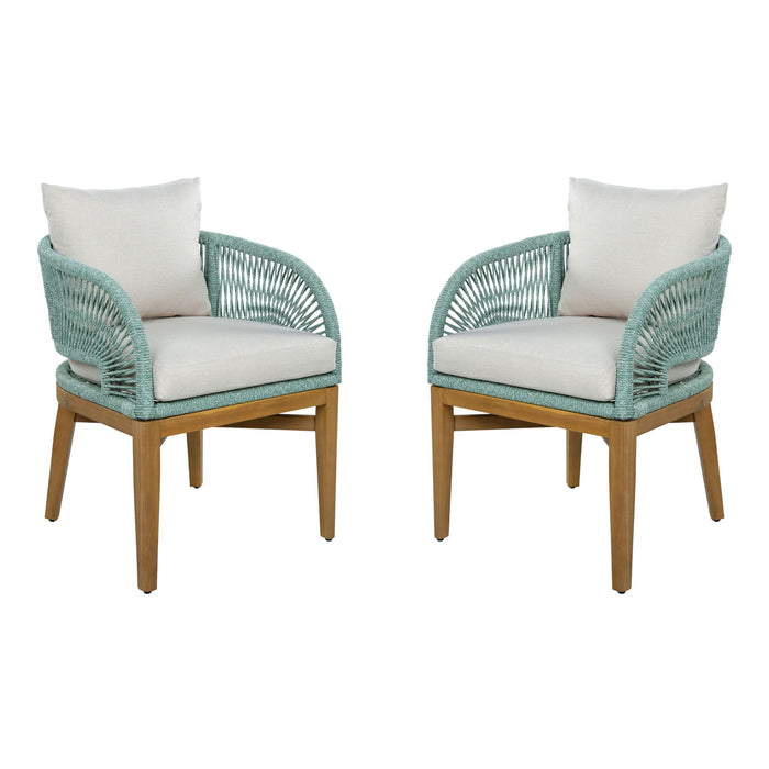 Outdoor Dining Chairs With Cushion (Set of 2) Noble House