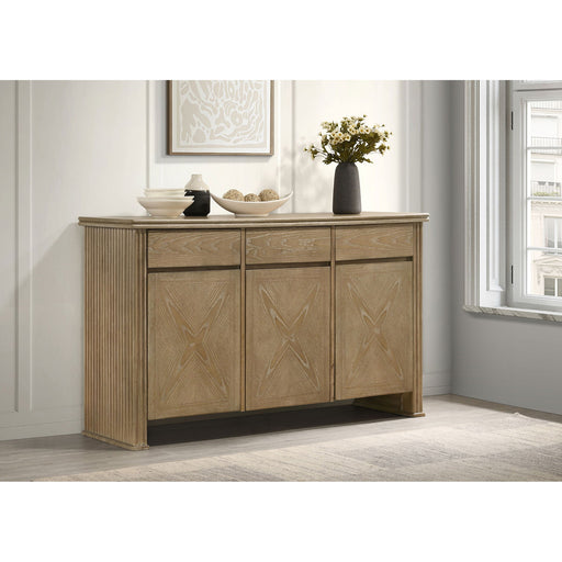Dreydon - 3 Door Sideboard Server - Light Brown Furniture Max