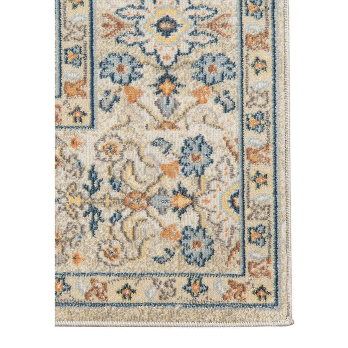 9' X 12' Medallion Stain Resistant Indoor / Outdoor Area Rug - Blue / Orange