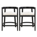 Modern Rubberwood Counter Stool Set With Upholstered Seats Noble House