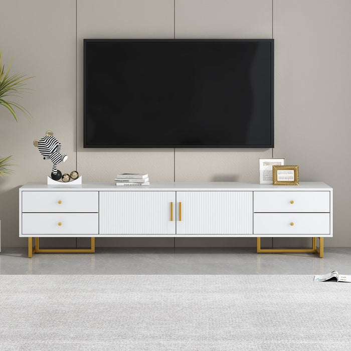 TV Media Console Table, TV Stand With Storage For Living Room - White Hearth and Haven