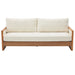 Modern 3 Seater Sofa With Wood Armrests Noble House