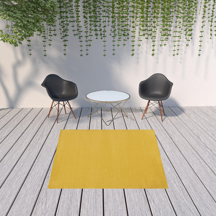 7' X 7' Square Non Skid Indoor / Outdoor Area Rug - Yellow