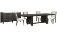Plum Creek - 6 Piece Extendable Trestle Dining Table Set Magnussen Furniture