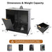 Fluted Coffee Bar Cabinet With Mini Fridge Space & Charging Station Home Essentials