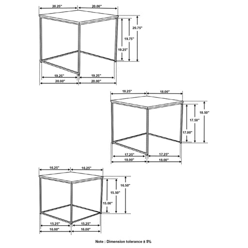 3 Piece Nesting Design Table Set - Brown Furniture Max