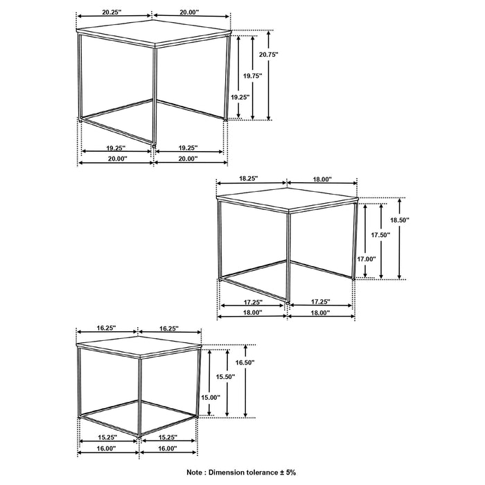 3 Piece Nesting Design Table Set - Brown Furniture Max