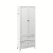 Pantry Cabinet With 2 Drawers, Adjustable Shelves, Freestanding Kitchen Storage Organizer - White Home Essentials
