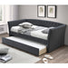 Daybed With Trundle Button Tufted Slat Included - Charcoal Home Essentials