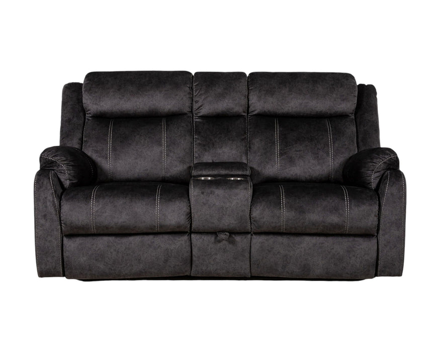 Microfiber Manual Reclining Loveseat With Storage - Dark Gray