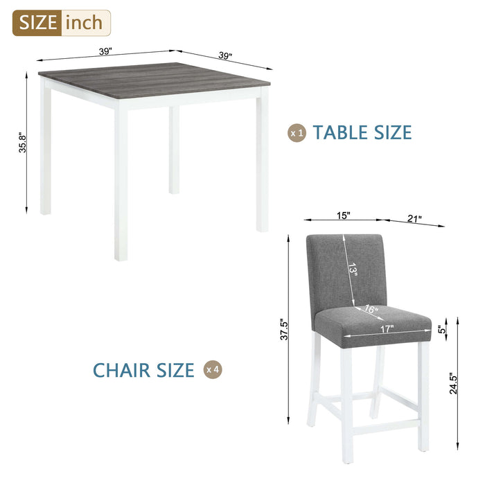 5 Piece Counter Height Table Set With 4 Chairs Home Essentials