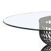Round Dining Table Industrial Dining Table With Open Cage Base - Gunmetal Furniture Max