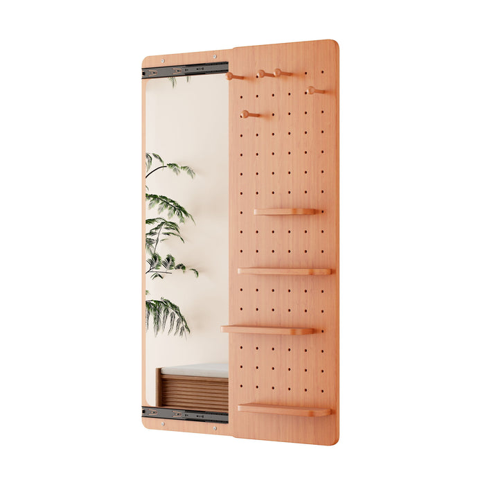 Wall Mounted Full Length Mirror With Shelf And Hook Daily Nest