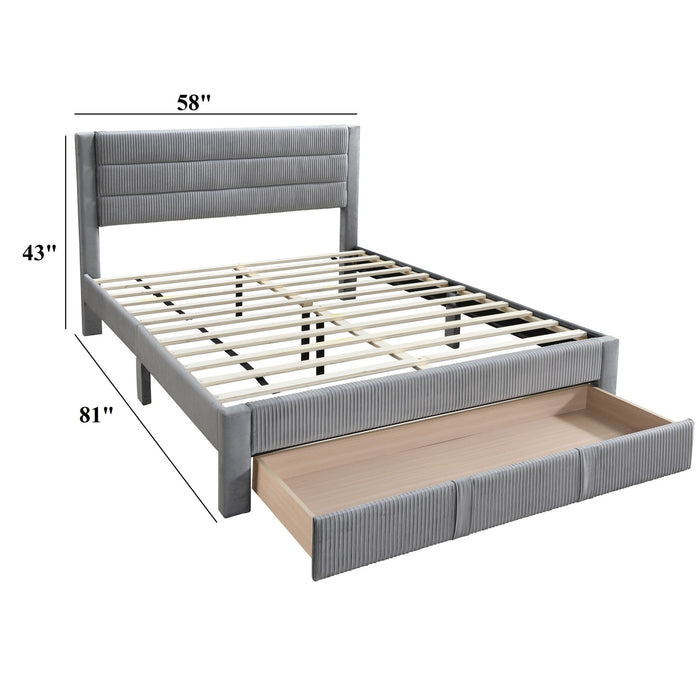 Contemporary Bed With Storage Drawer Home Essentials