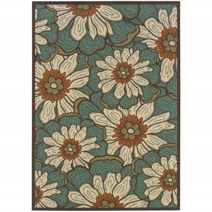 4' X 6' Indoor / Outdoor Area Rug - Blue