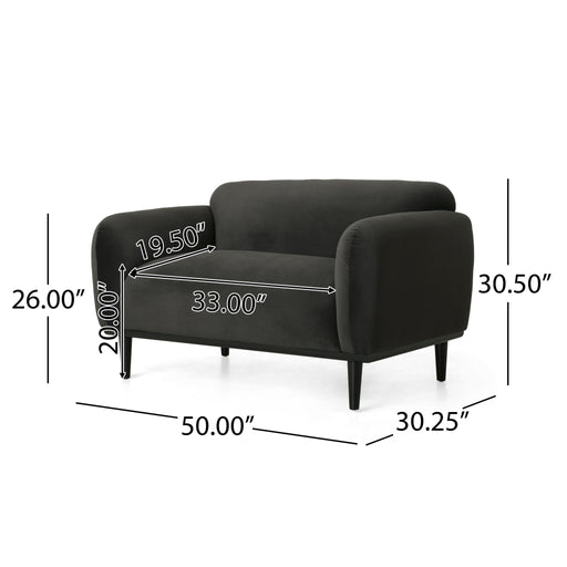 Sway - Upholstered Loveseat With Wood Legs And Round Arms Noble House