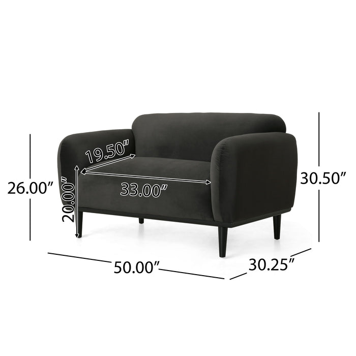 Sway - Upholstered Loveseat With Wood Legs And Round Arms Noble House