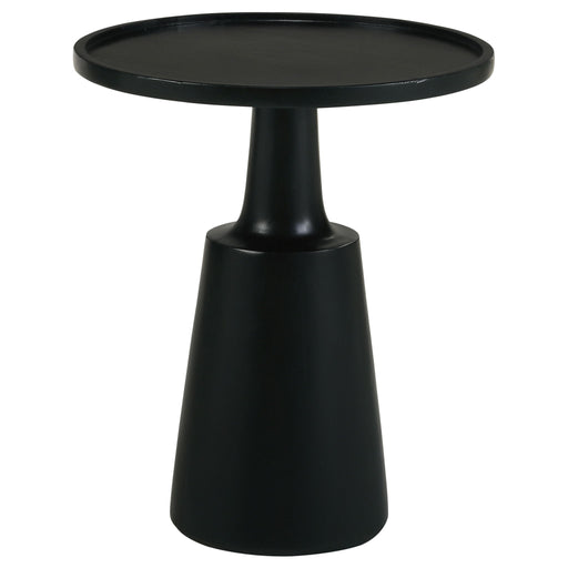 Stain Pedestal Accent Round Table With Lipped Top - Black Furniture Max