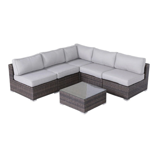 4 Person Seating Set With Cushions - Brown / Gray LSI Patio Furniture