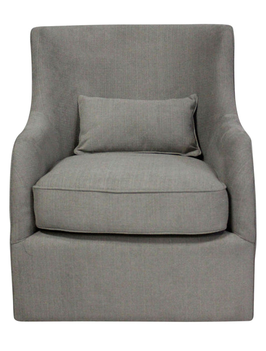 Polyester Blend Solid Color Swivel Arm Chair 30" - Gray