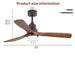 52" Ceiling Fan With LED Light, 3 Adjustable Color Temperatures, Reversible DC Motor For Living Room & Bedroom - Coffee Daily Nest