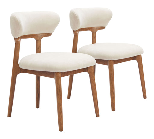 Cedar - Dining Chair (Set of 2) - White / Walnut Zuo Modern