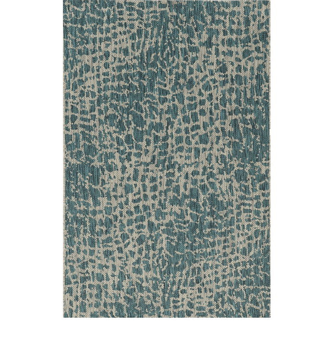 3' X 4' Machine Woven UV Treated Animal Print Indoor / Outdoor Accent Rug - Teal