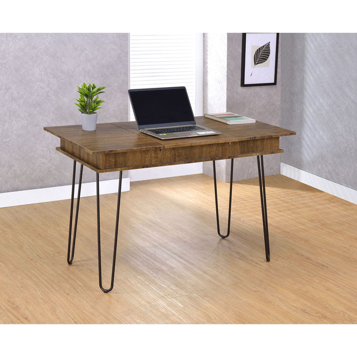 Writing Desk With 4 Hidden Storages - Brown Furniture Max